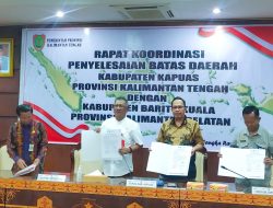 Asisten Bidang Pemkesra Setda Kalteng Pimpin Rapat Penyelesaian Batas Daerah Kab Barito Kuala Dengan Kab. Kapuas