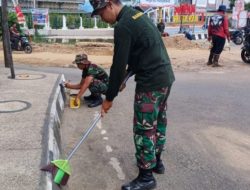 Kodim 1012/BTK Bersatu Padu Benahi Ikon Kota Buntok Sambut HUT RI ke-79