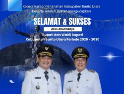 Kantor Pertanahan Barito Utara Ucapkan Selamat kepada Bupati dan Wakil Bupati Baru, Siap Dukung Pemerintahan yang Berintegritas
