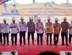 Pemancangan Perdana Pembangunan Gedung Polres Barito Utara, Ini Harapan Pj Bupati Indra Gunawan