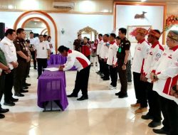 Wabup Felix Hadiri Penandatanganan MoU “Jaga Desa”, Kejari dan DPC ABPEDNAS Barut